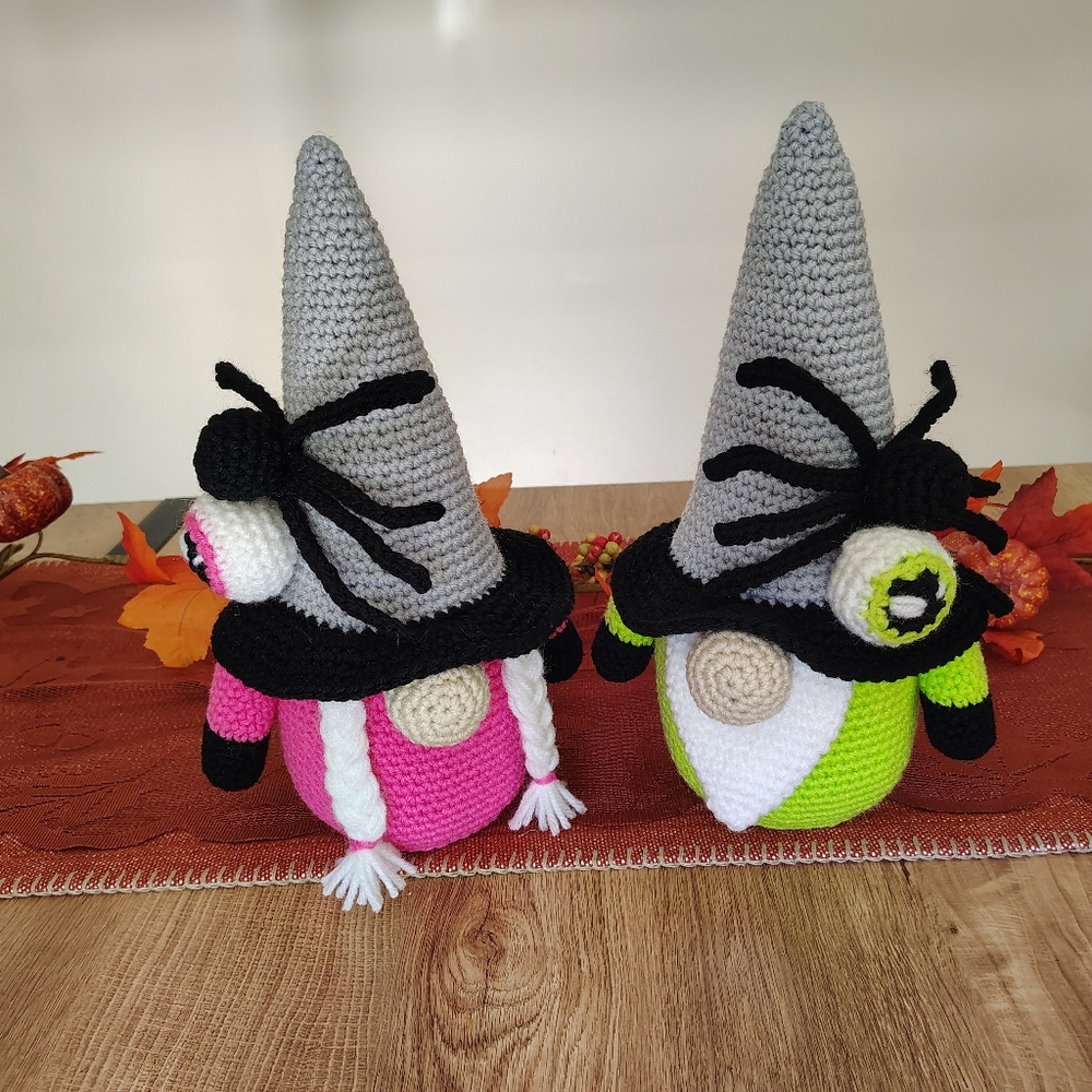 Handmade Spider Halloween Gnome